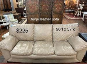 beige leather sofa