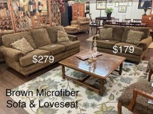 brown microfiber sofa